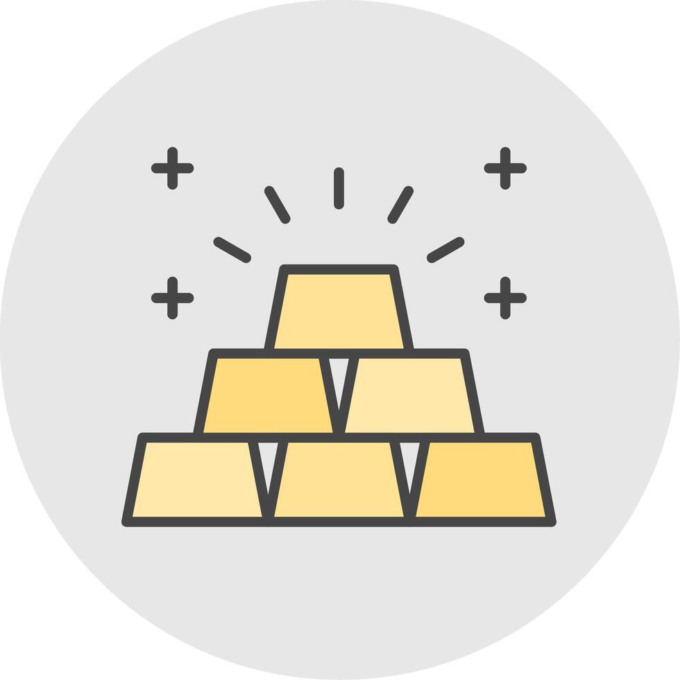 Gold Barren Linie gefüllt Licht Kreis Symbol vektor