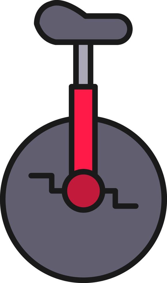 monocykel linje fylld ljus cirkel ikon vektor