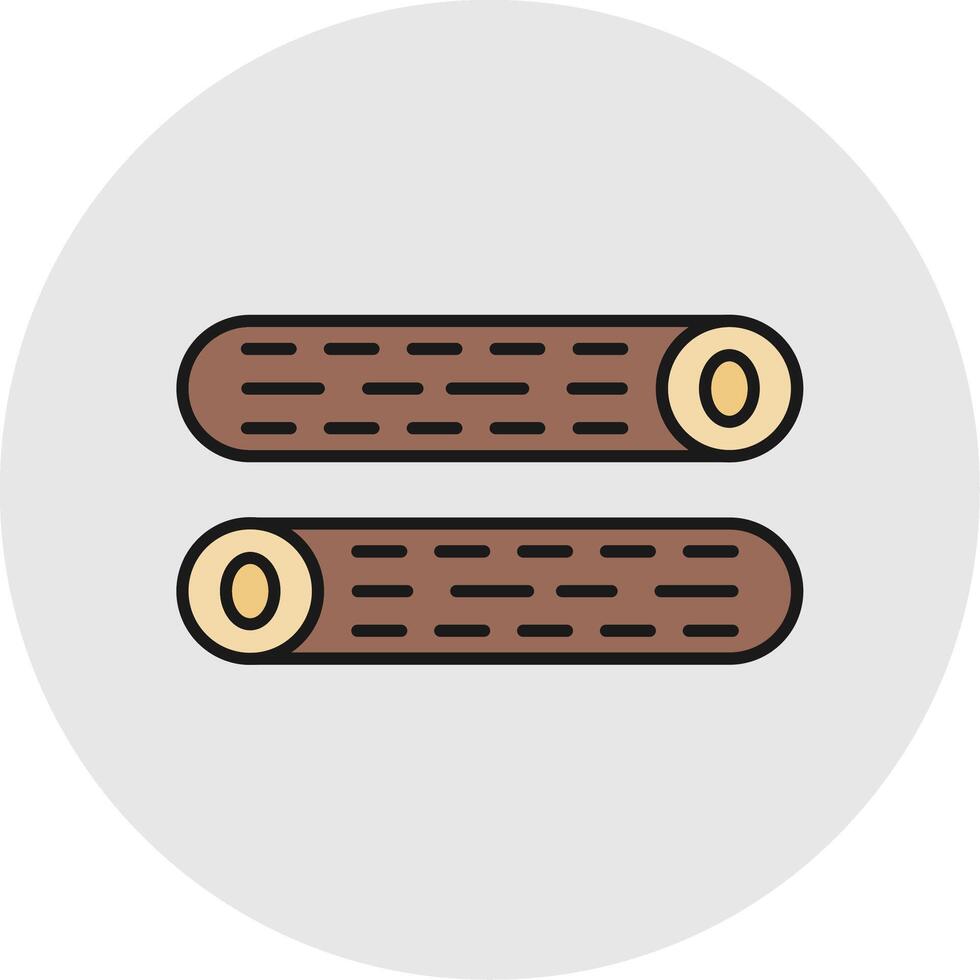 Holz Log Linie gefüllt Licht Kreis Symbol vektor