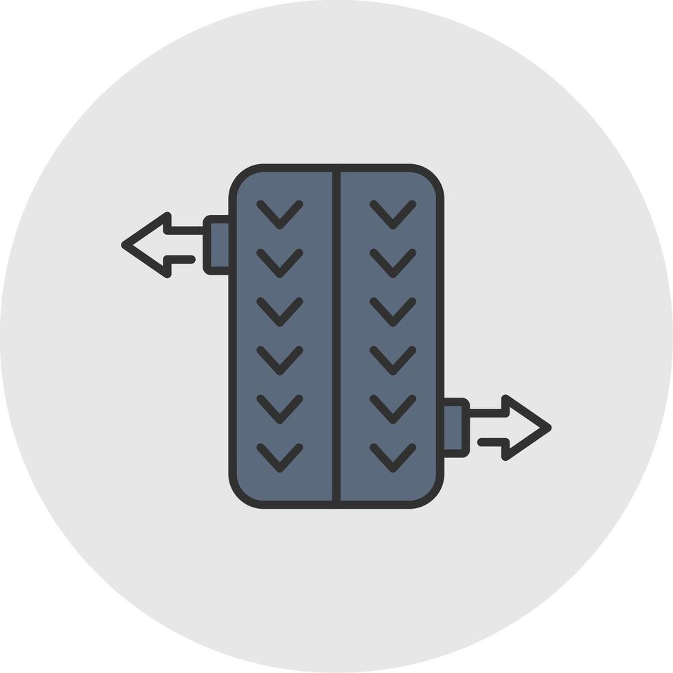 Rad Ausrichtung Linie gefüllt Licht Kreis Symbol vektor