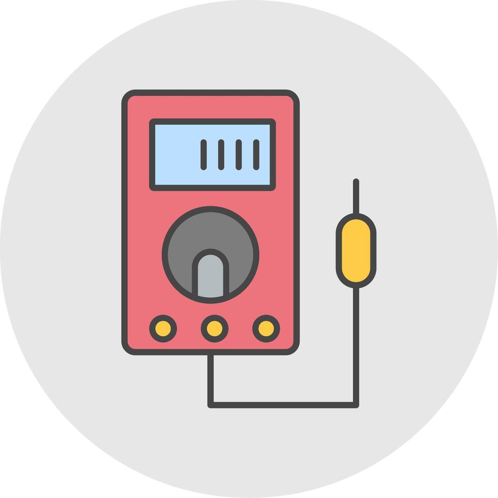 voltmeter linje fylld ljus cirkel ikon vektor