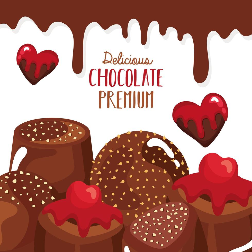 Schokoladen-Premiumkarte vektor
