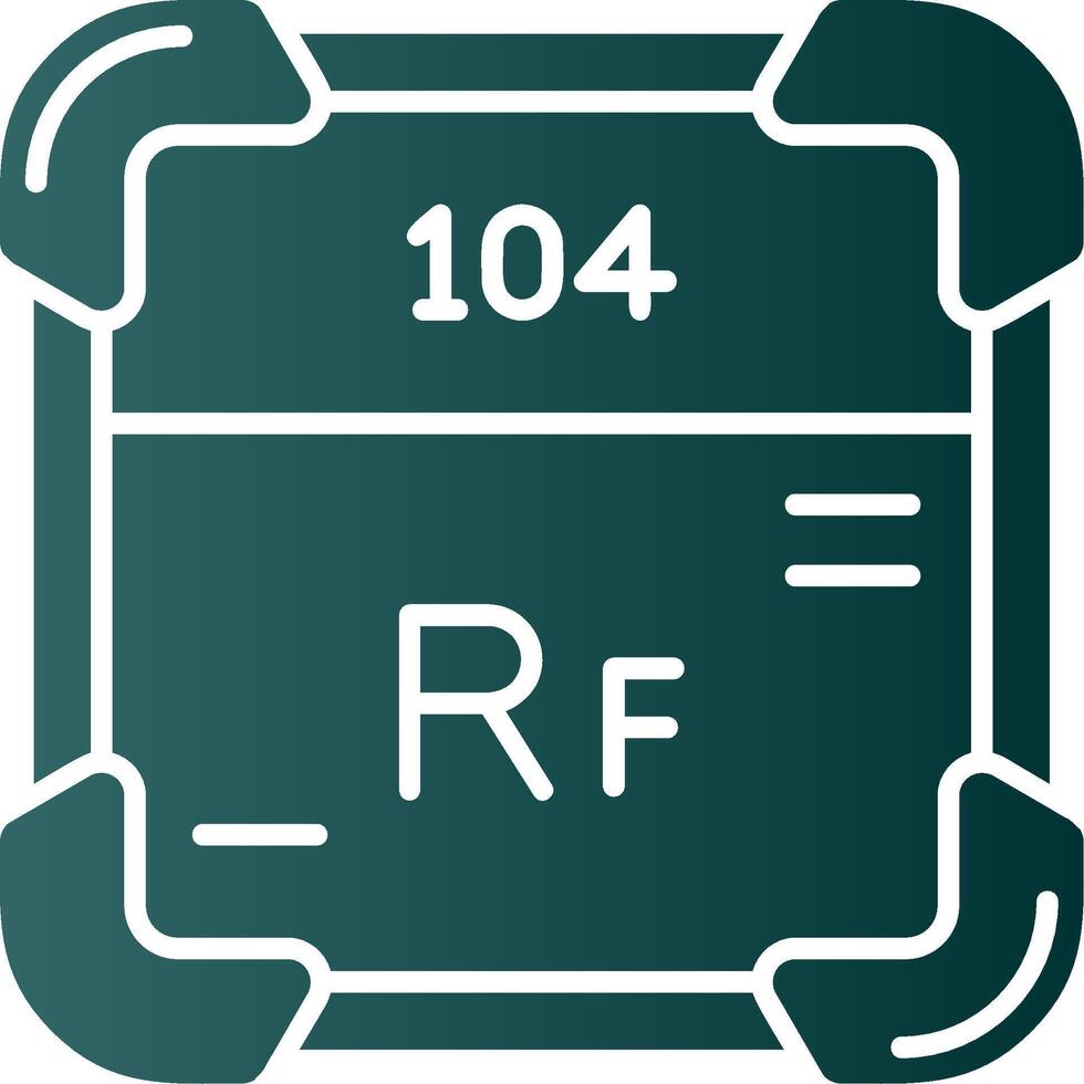 Rutherfordium Glyphe Gradient Grün Symbol vektor