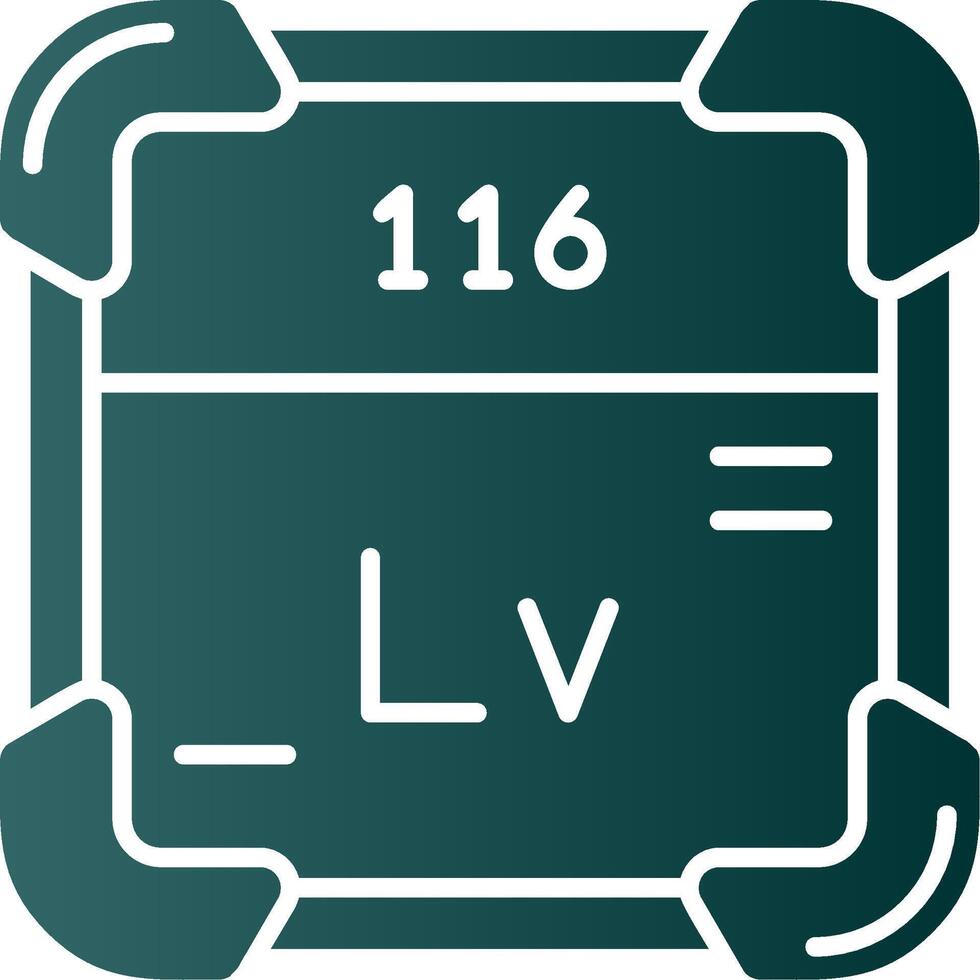 livermorium glyf lutning grön ikon vektor
