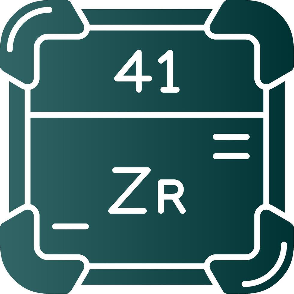 Zirkonium Glyphe Gradient Grün Symbol vektor