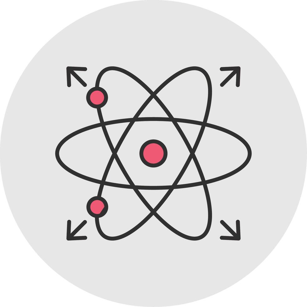 Atom Linie gefüllt Licht Kreis Symbol vektor