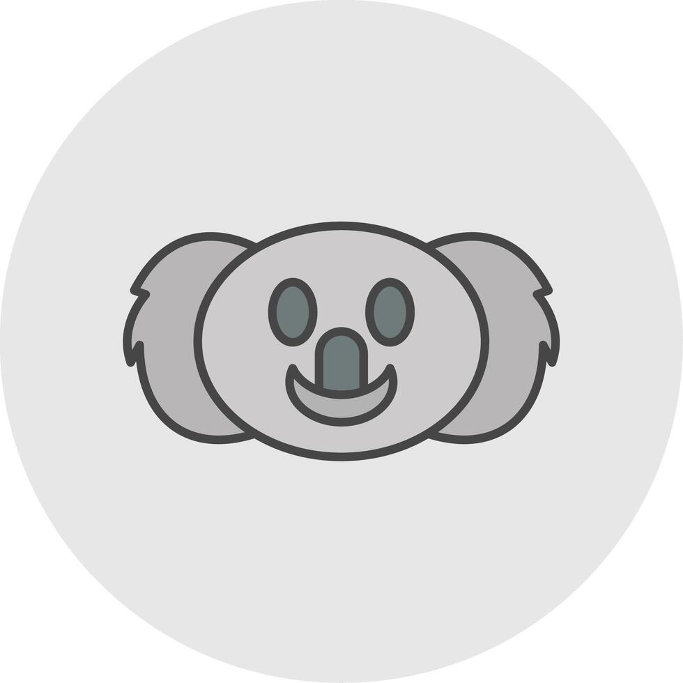 koala linje fylld ljus cirkel ikon vektor