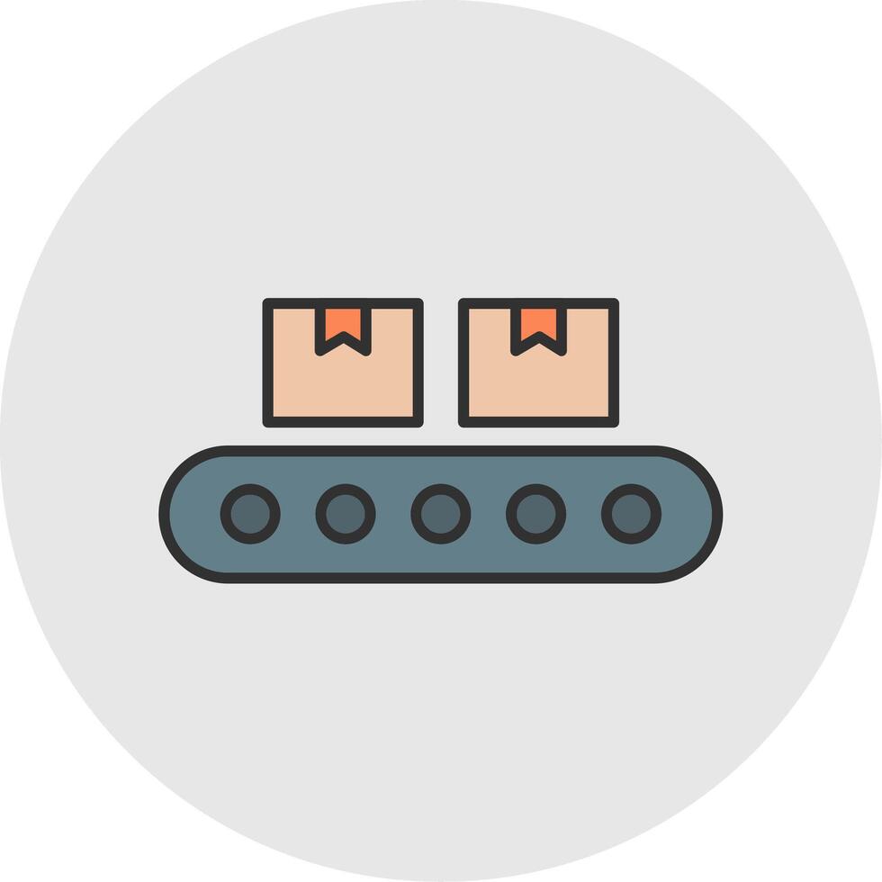 transportband linje fylld ljus cirkel ikon vektor