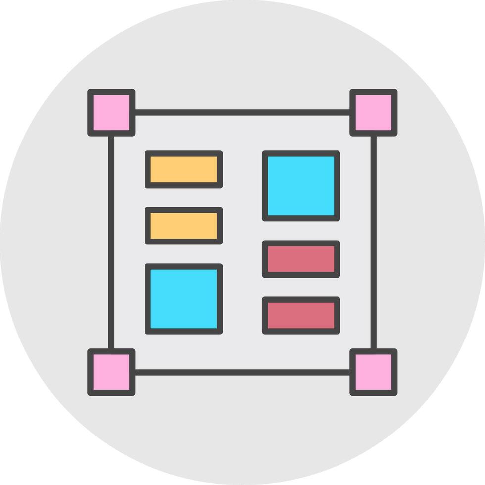 Layout Werkzeuge Linie gefüllt Licht Kreis Symbol vektor