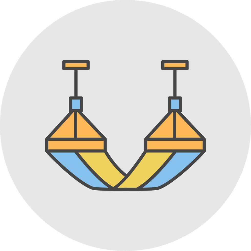Hängematte Linie gefüllt Licht Kreis Symbol vektor