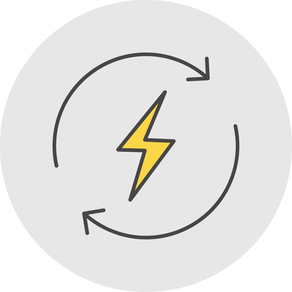 återvinna linje fylld ljus cirkel ikon vektor