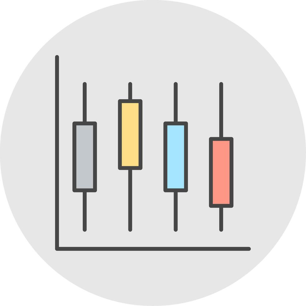 Diagramm Linie gefüllt Licht Kreis Symbol vektor