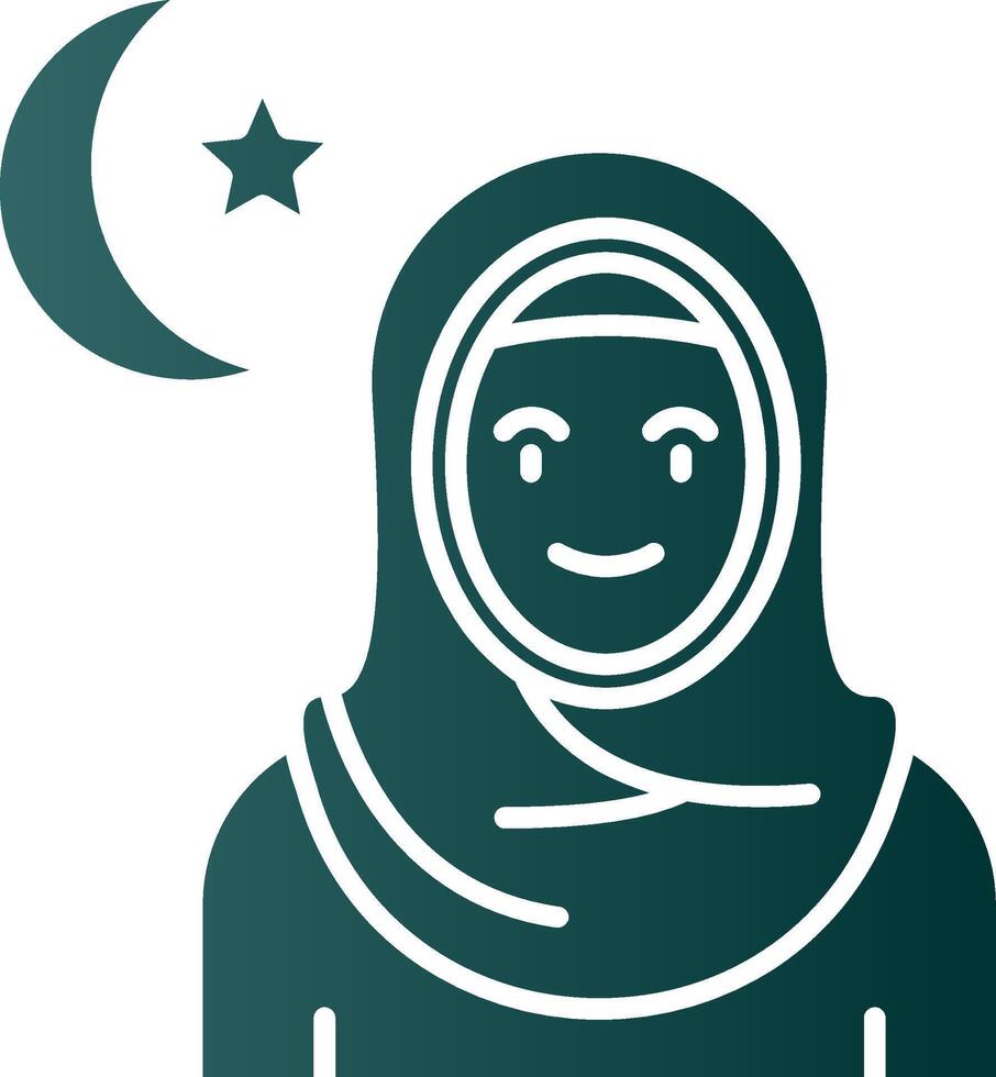 muslim glyf lutning grön ikon vektor