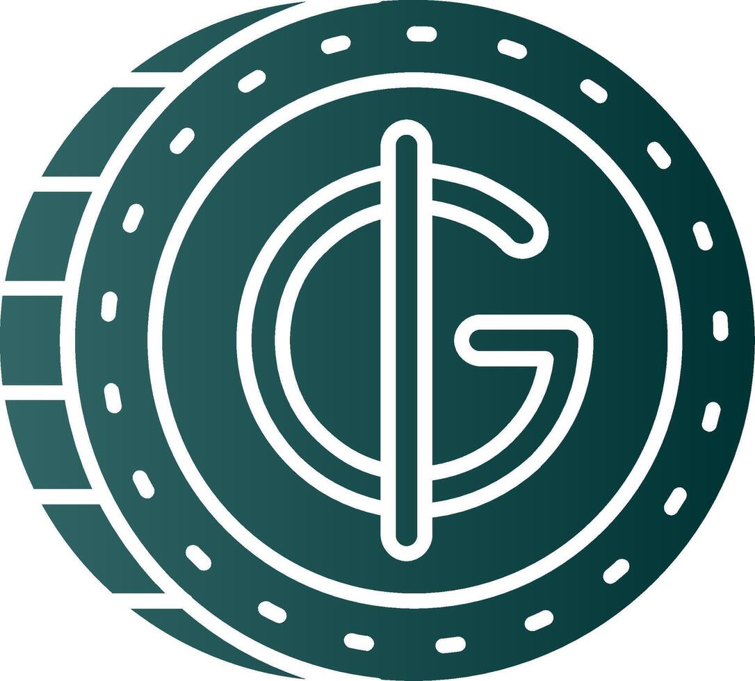 guarani glyf lutning grön ikon vektor
