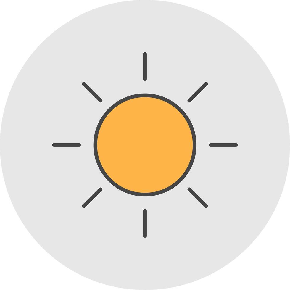 Sol linje fylld ljus cirkel ikon vektor