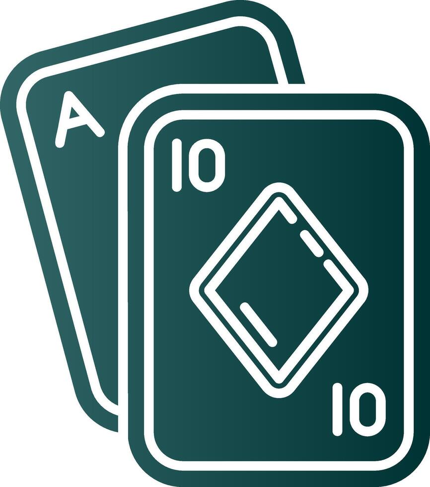 Poker Glyphe Gradient Grün Symbol vektor