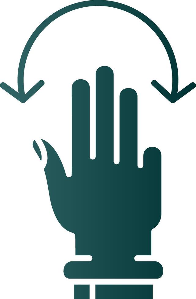 drei Finger drehen Glyphe Gradient Grün Symbol vektor