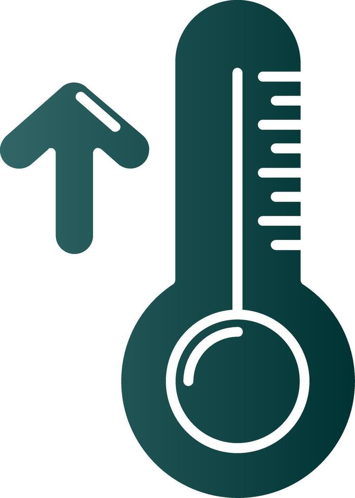 hoch Temperatur Glyphe Gradient Grün Symbol vektor