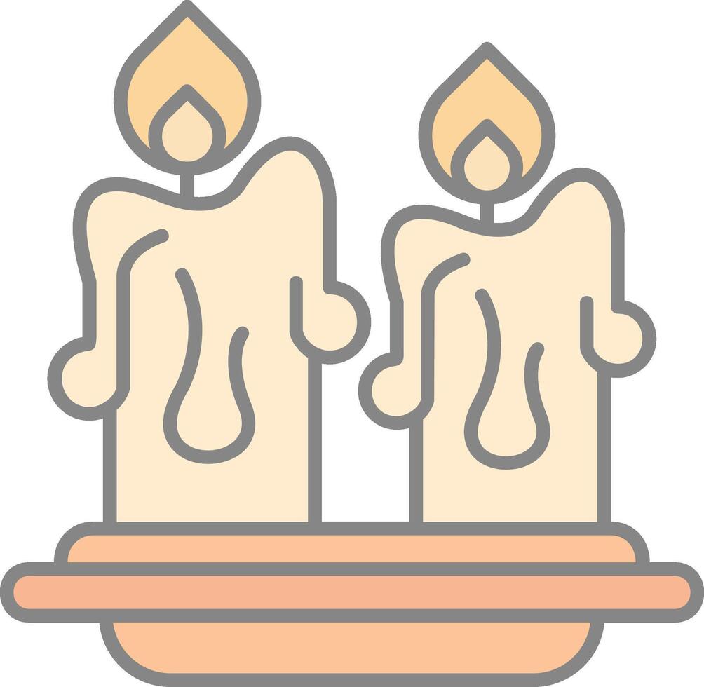 Kerzen Linie gefüllt Licht Symbol vektor