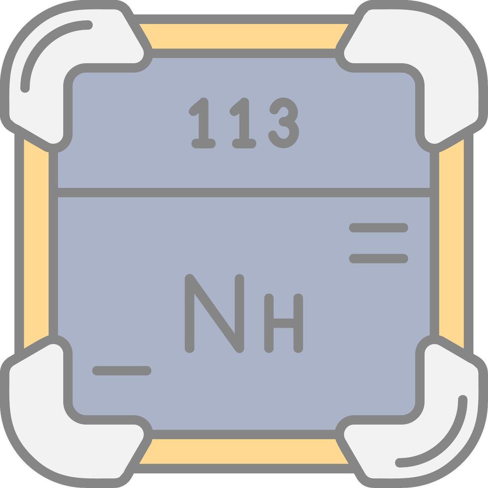 nihonium linje fylld ljus ikon vektor