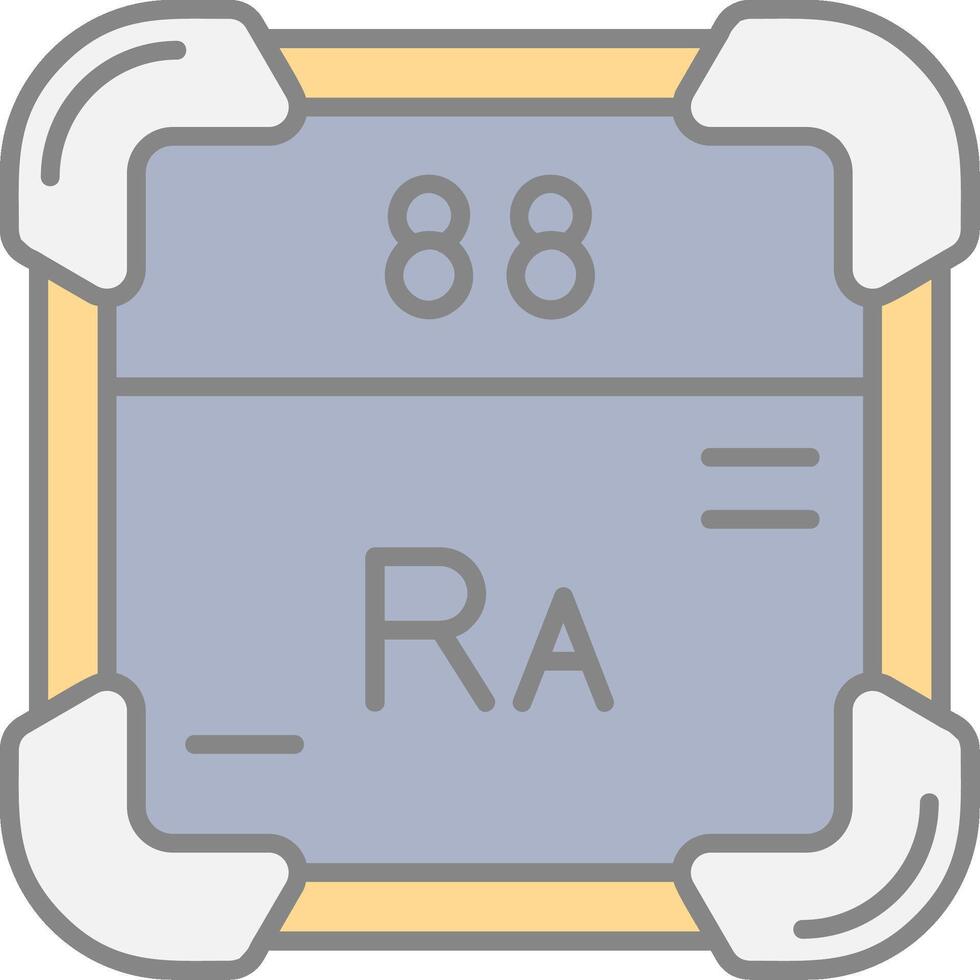 Radium Linie gefüllt Licht Symbol vektor