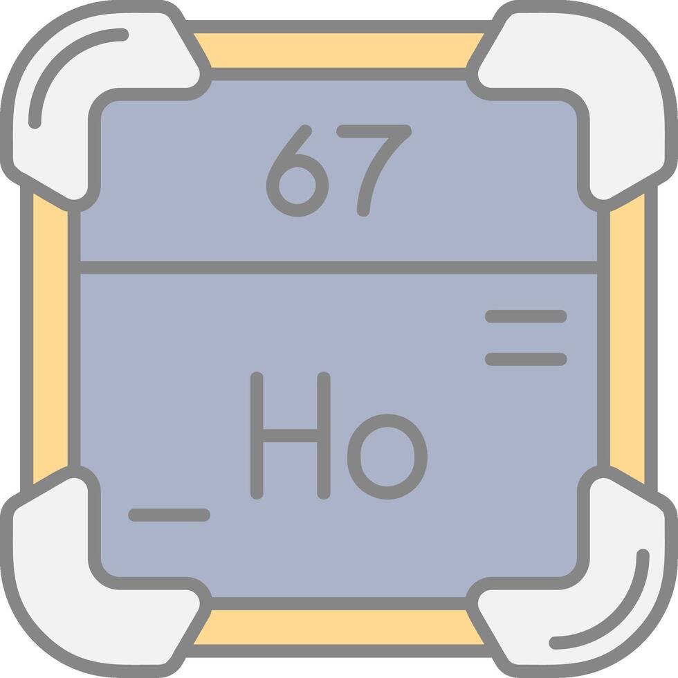 Holmium Linie gefüllt Licht Symbol vektor