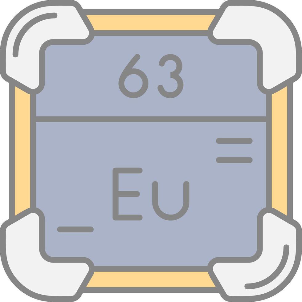 europium linje fylld ljus ikon vektor