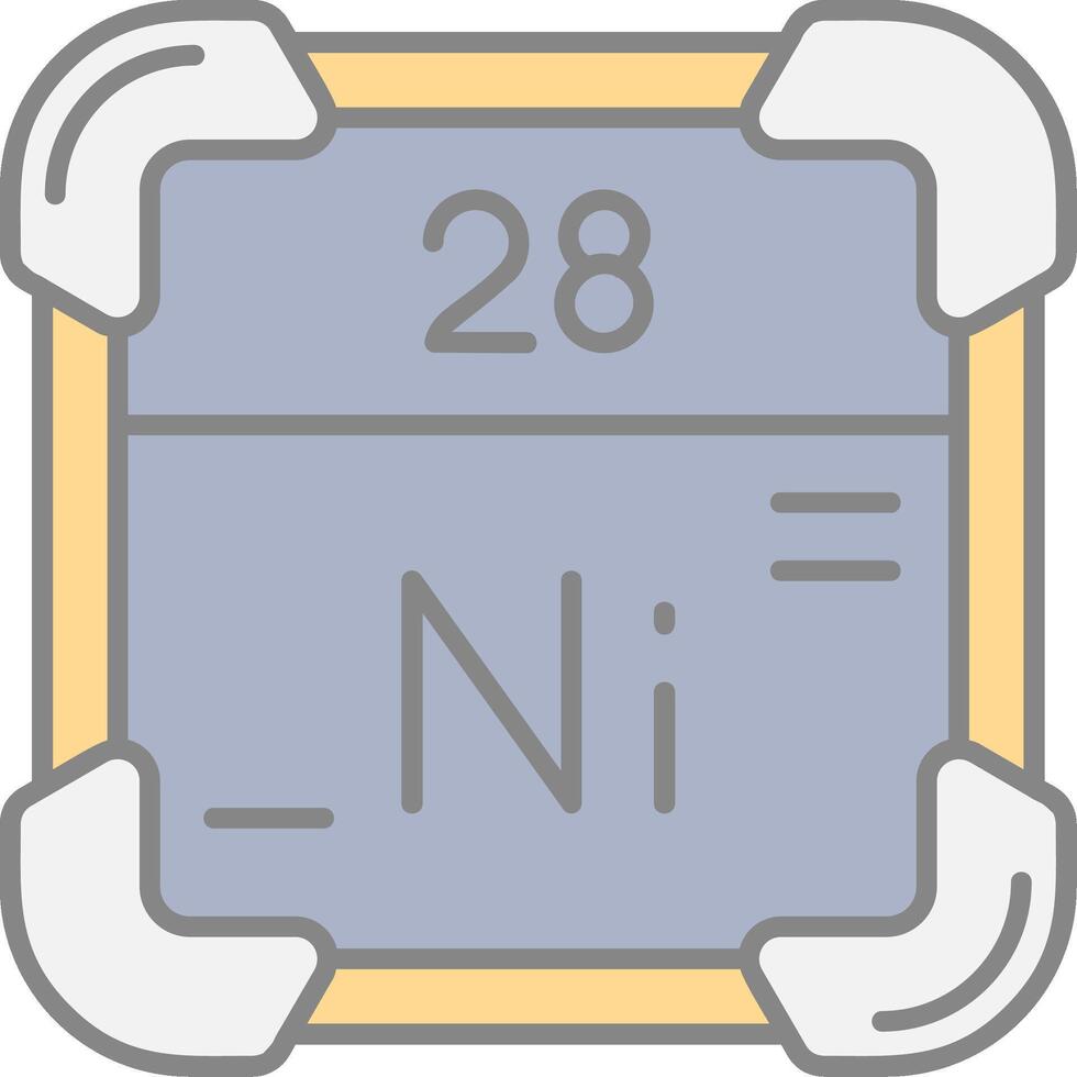 Nickel Linie gefüllt Licht Symbol vektor