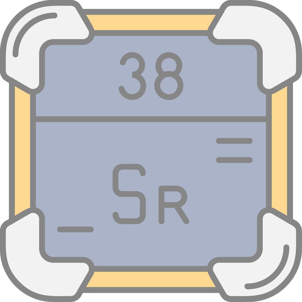 strontium linje fylld ljus ikon vektor