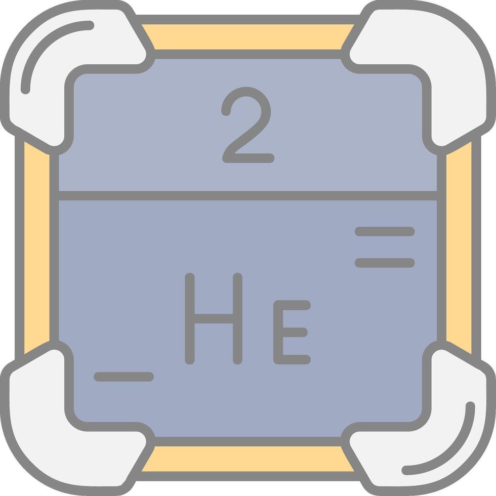 Helium Linie gefüllt Licht Symbol vektor