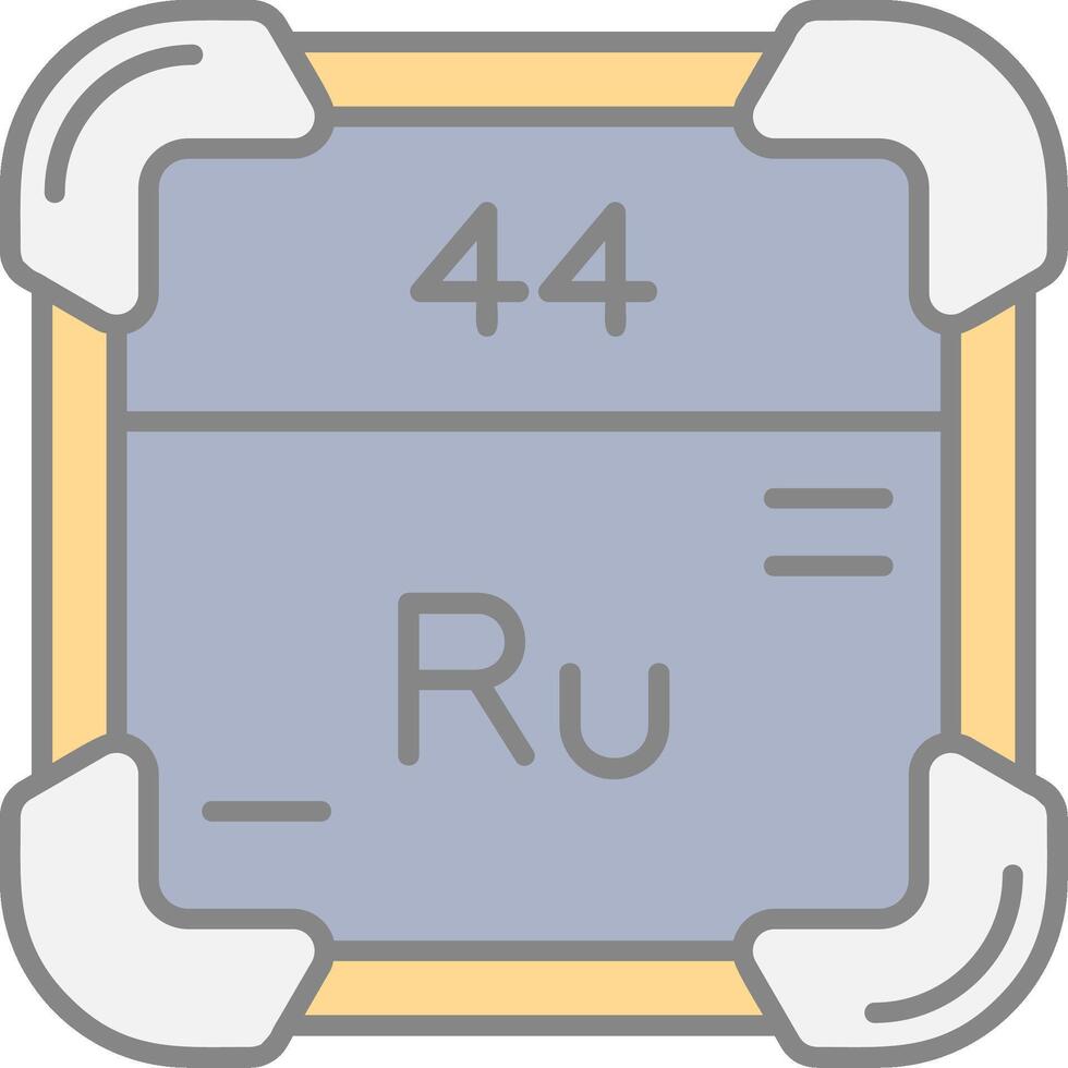 rutenium linje fylld ljus ikon vektor