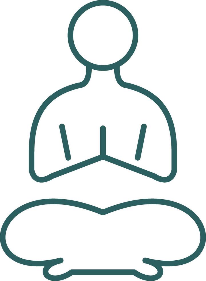 yoga linje lutning ikon vektor