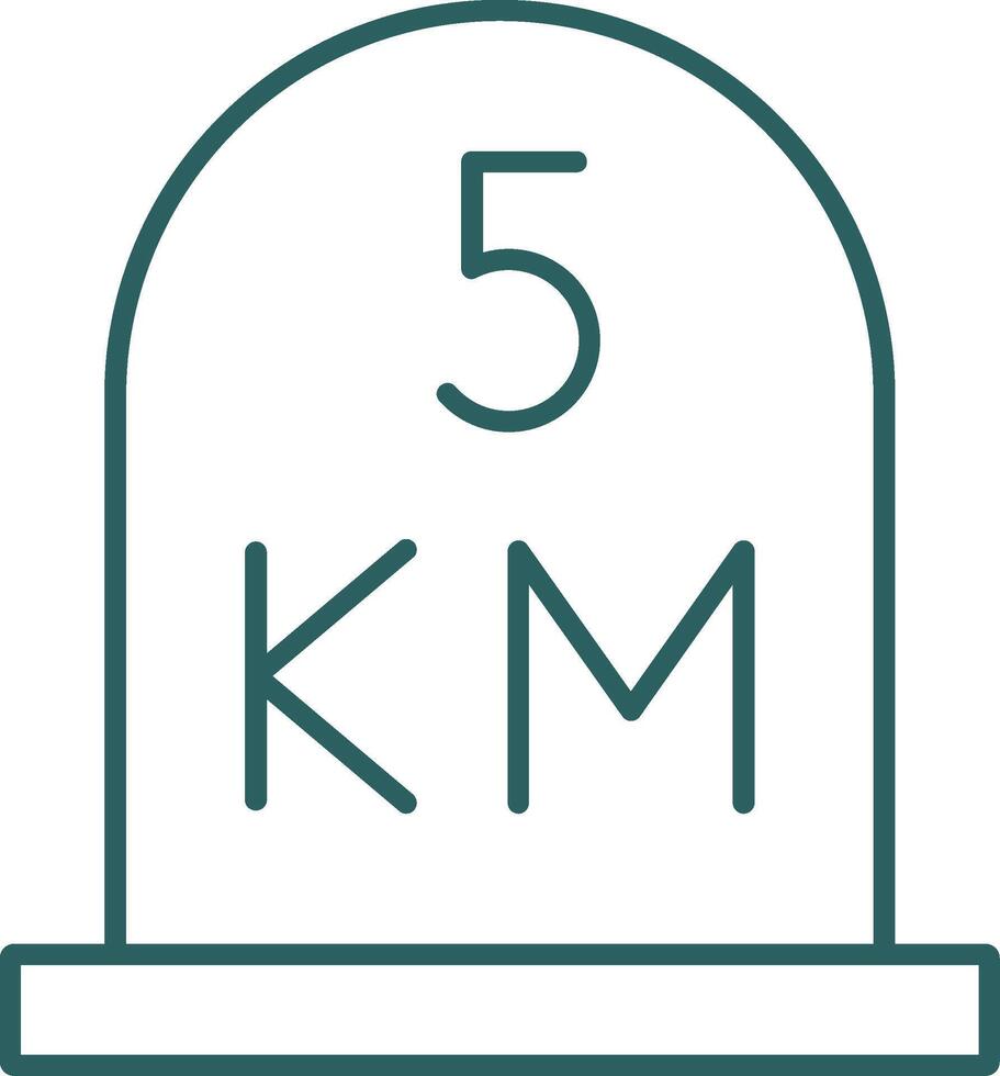 Kilometer Linie Gradient Symbol vektor