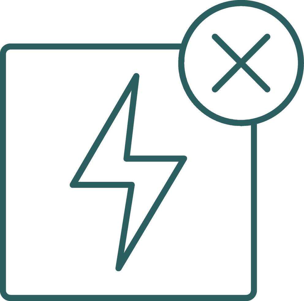 Nein Elektrizität Linie Gradient Symbol vektor