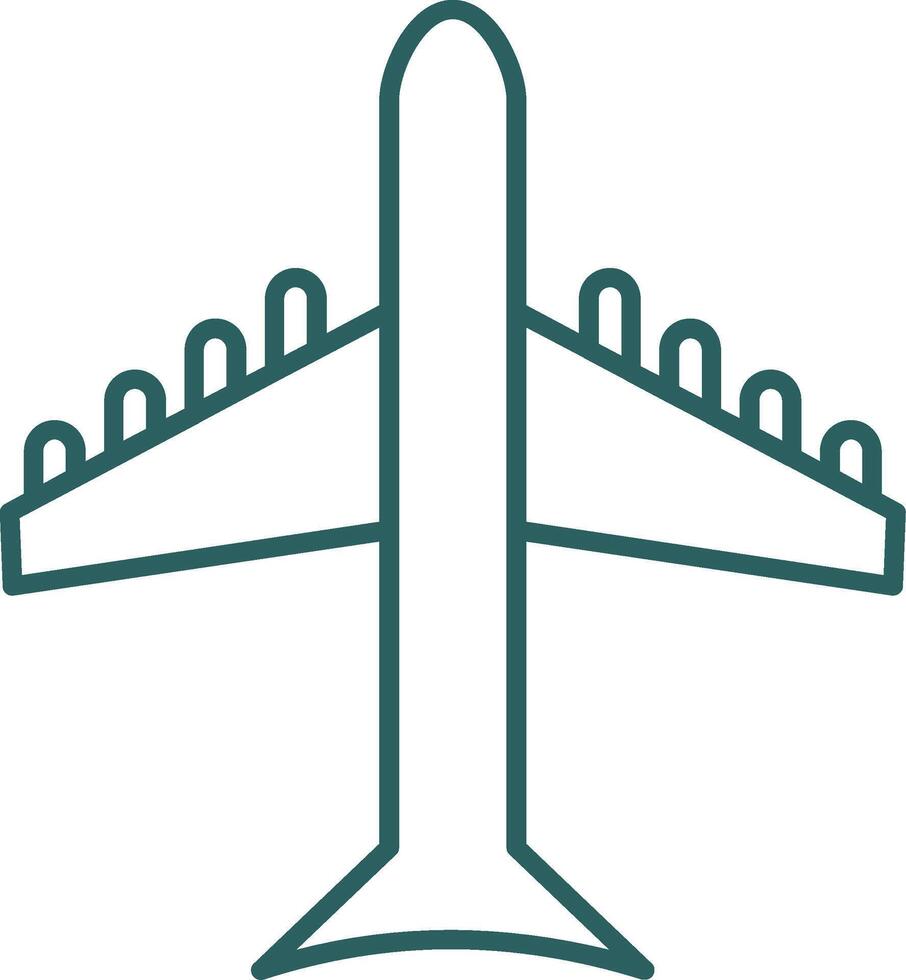 Symbol für den Gradienten der Flugzeuglinie vektor