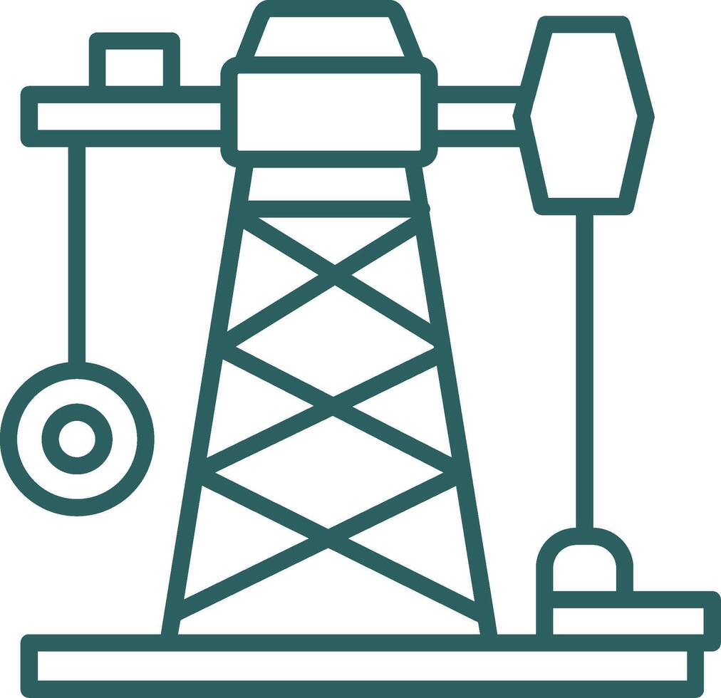 Öl Bergbau Linie Gradient Symbol vektor