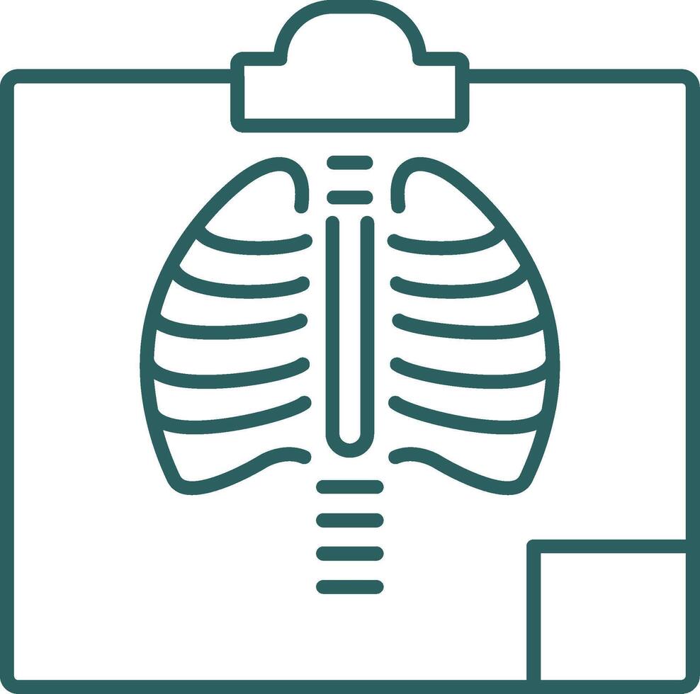 radiologi linje lutning ikon vektor