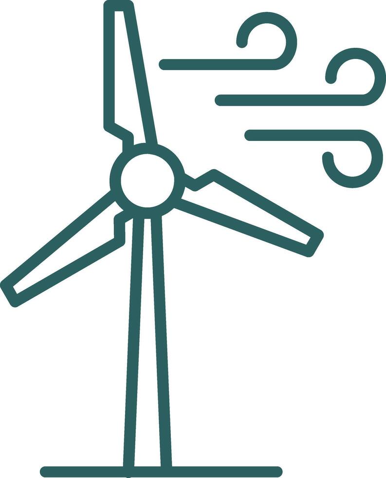 Windmühlen Linie Gradient Symbol vektor