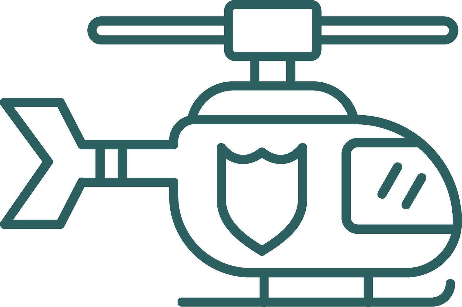 Polizei Hubschrauber Linie Gradient Symbol vektor