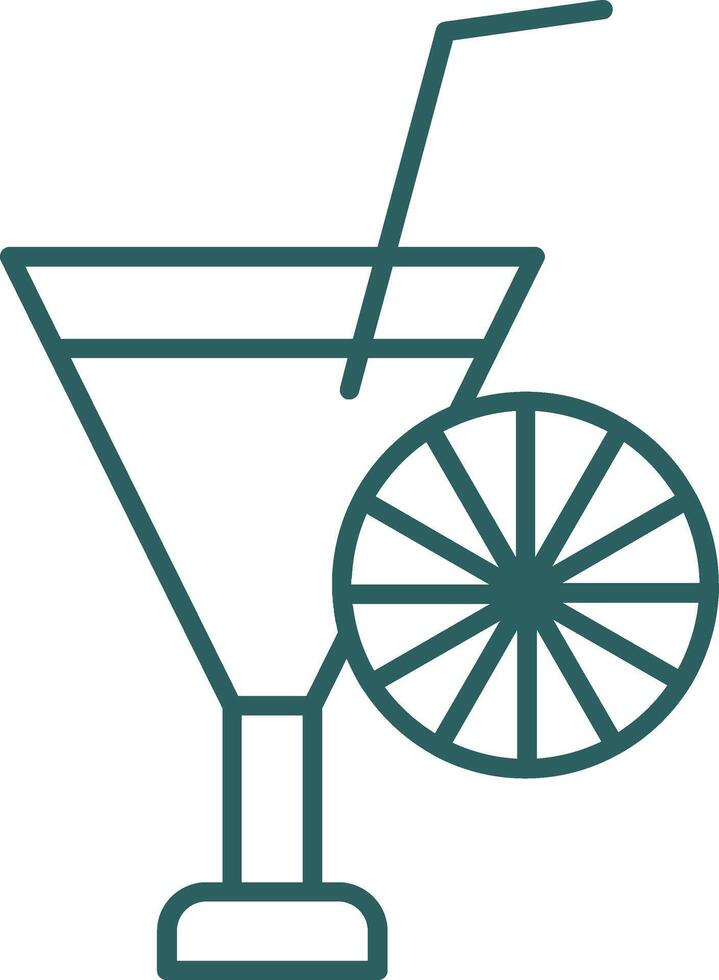 cocktail linje gradient ikon vektor