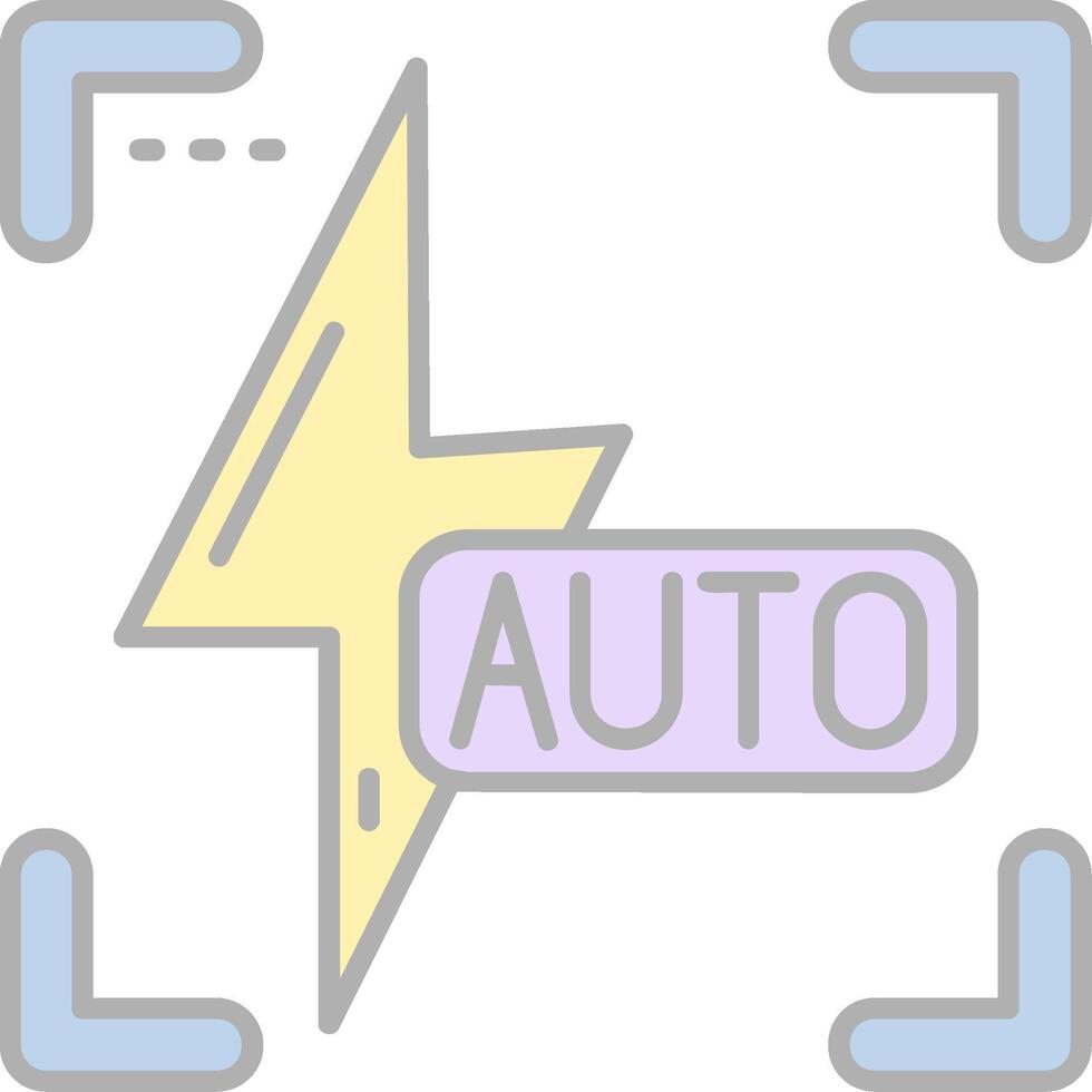 Auto Blitz Linie gefüllt Licht Symbol vektor