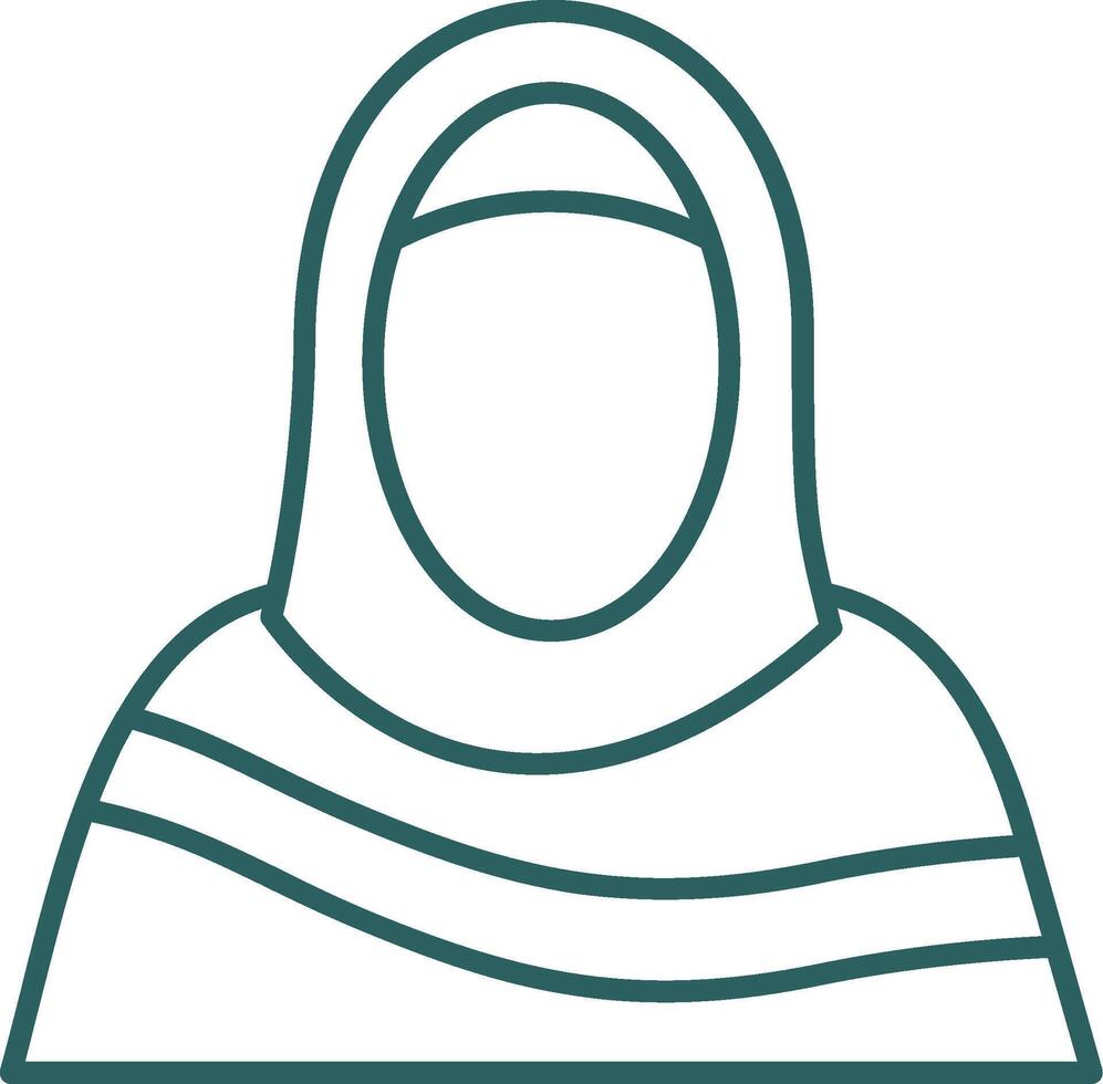 Moslem Frau Linie Gradient Symbol vektor