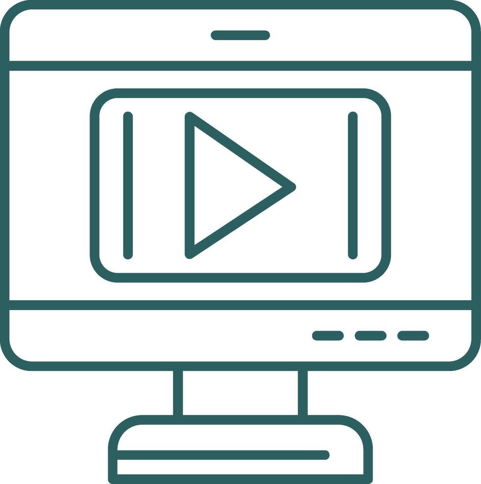 Symbol für den Gradienten der Videoplayer-Linie vektor