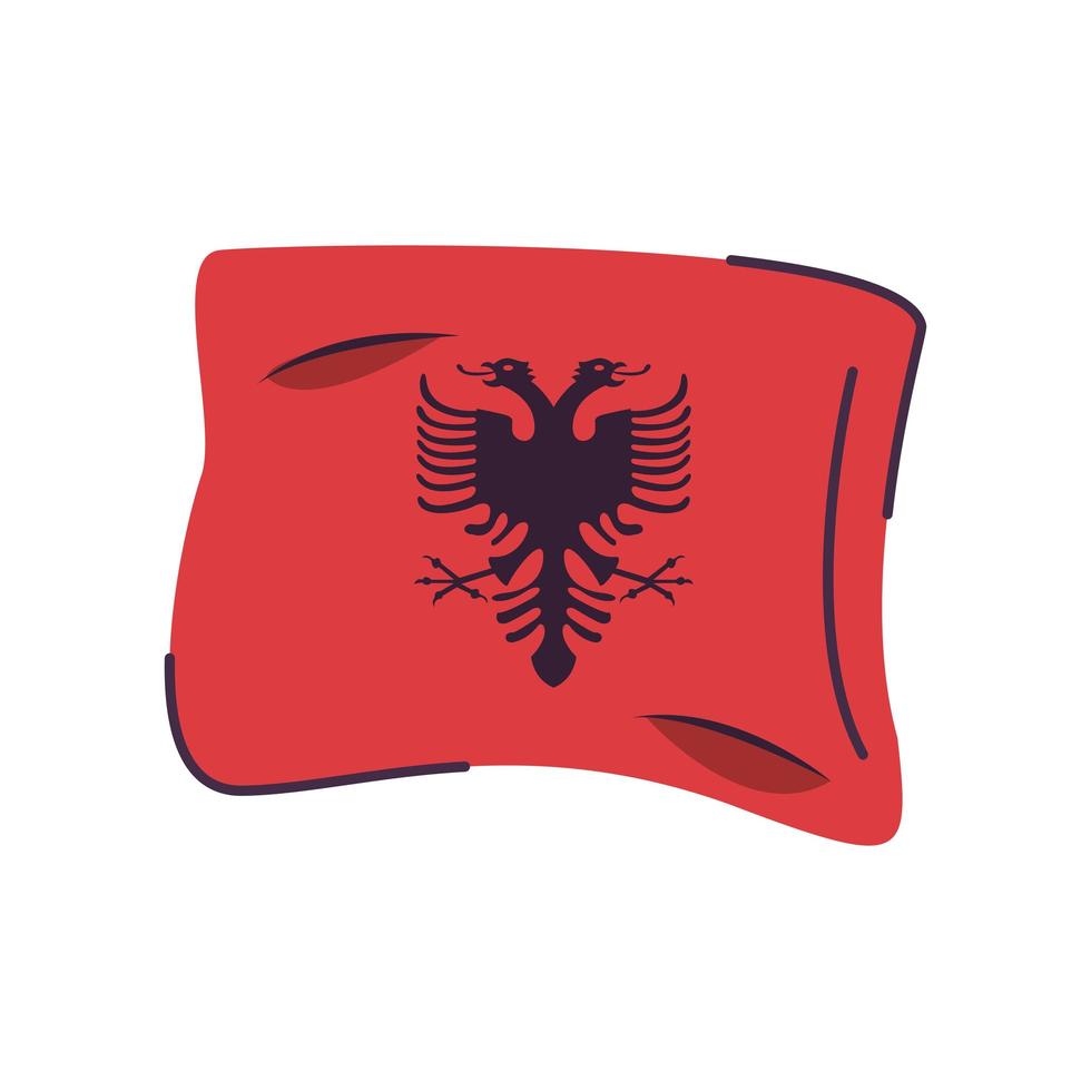 Albanien flagga land isolerade ikon vektor