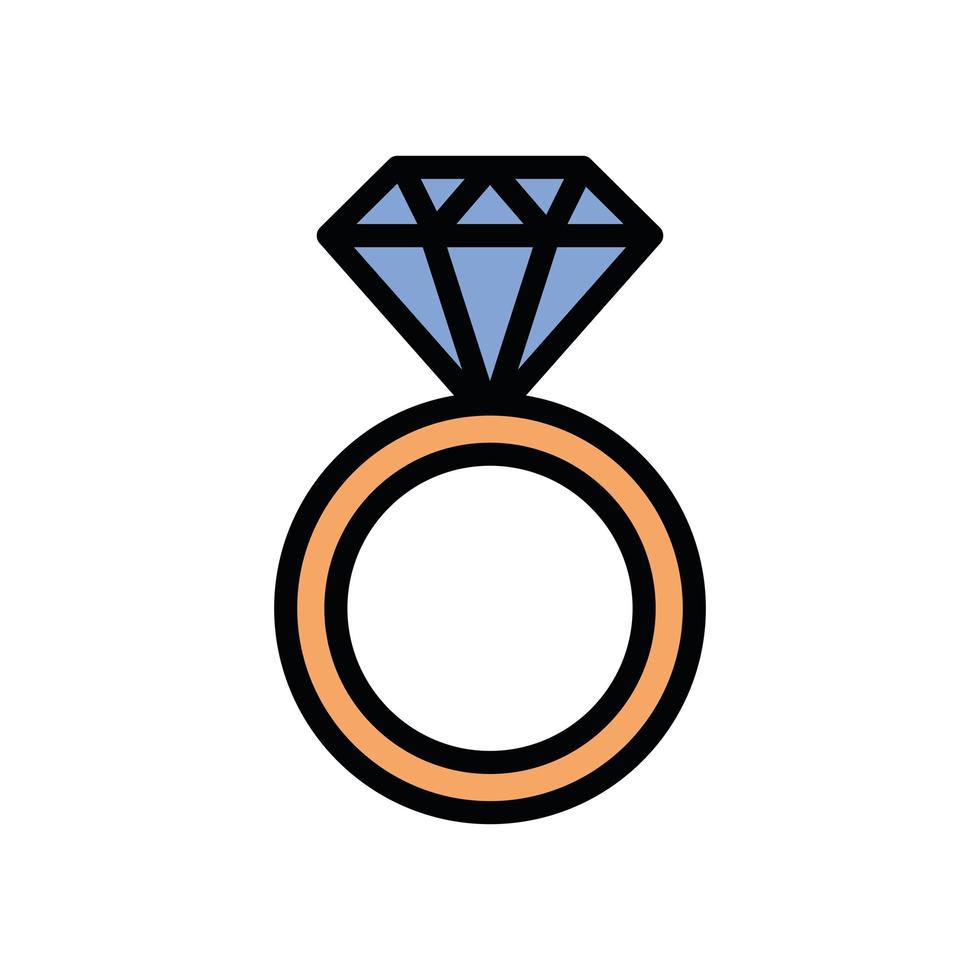 Ring mit Diamant-Luxus-Symbol vektor