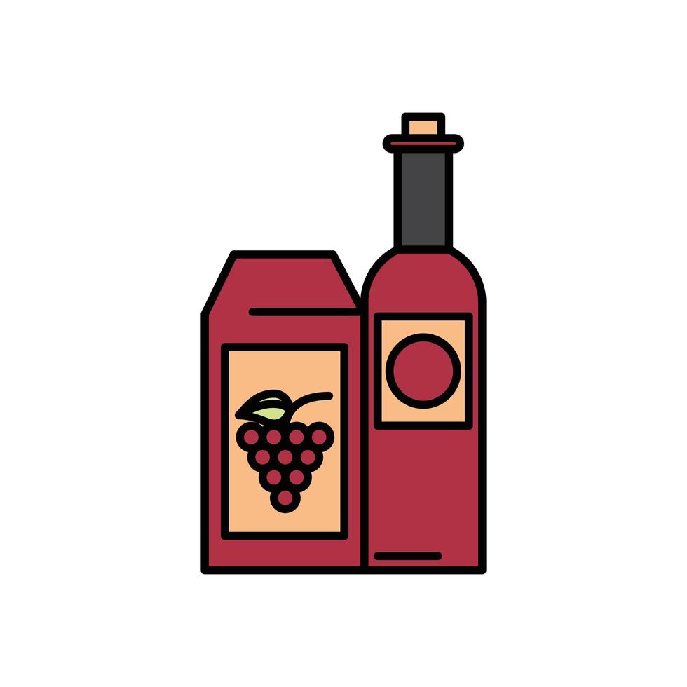 vinflaska dryck isolerad ikon vektor
