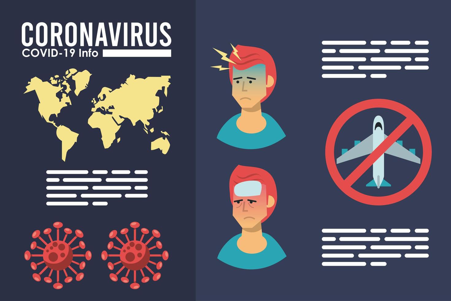 corona virus infographic med symptom vektor