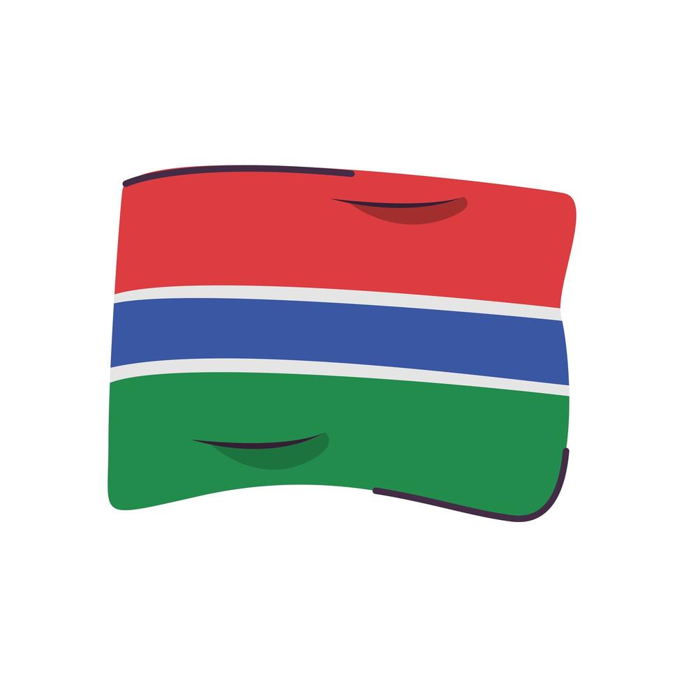 Gambias flagga land isolerade ikon vektor