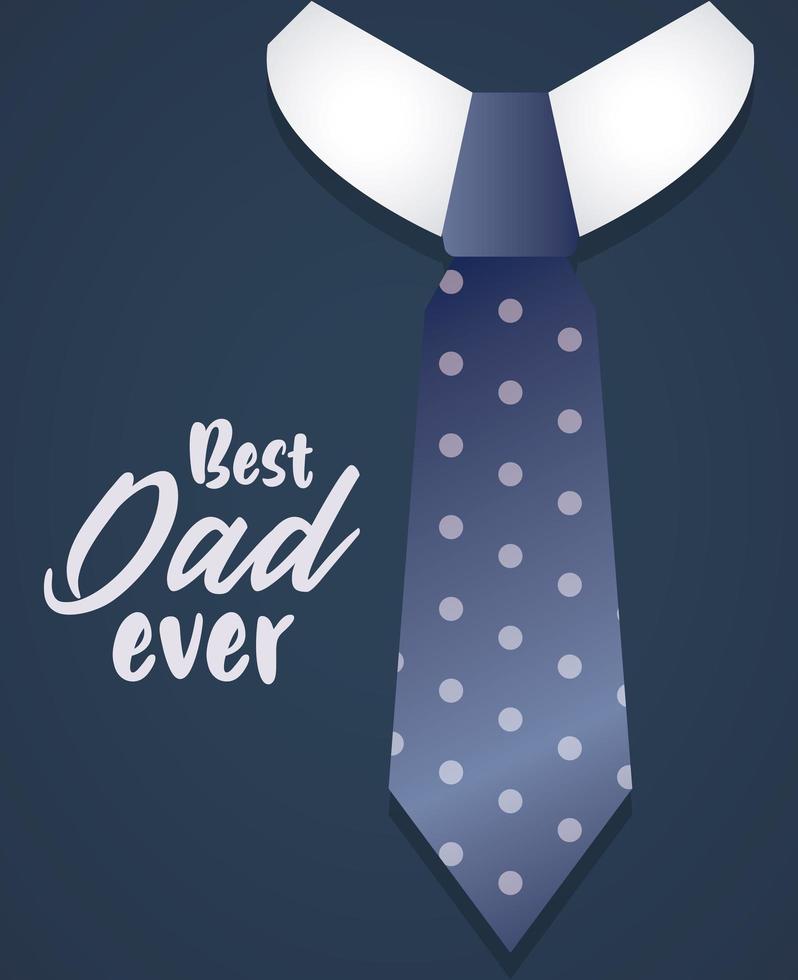 lycklig fäder dag kort med slips vektor