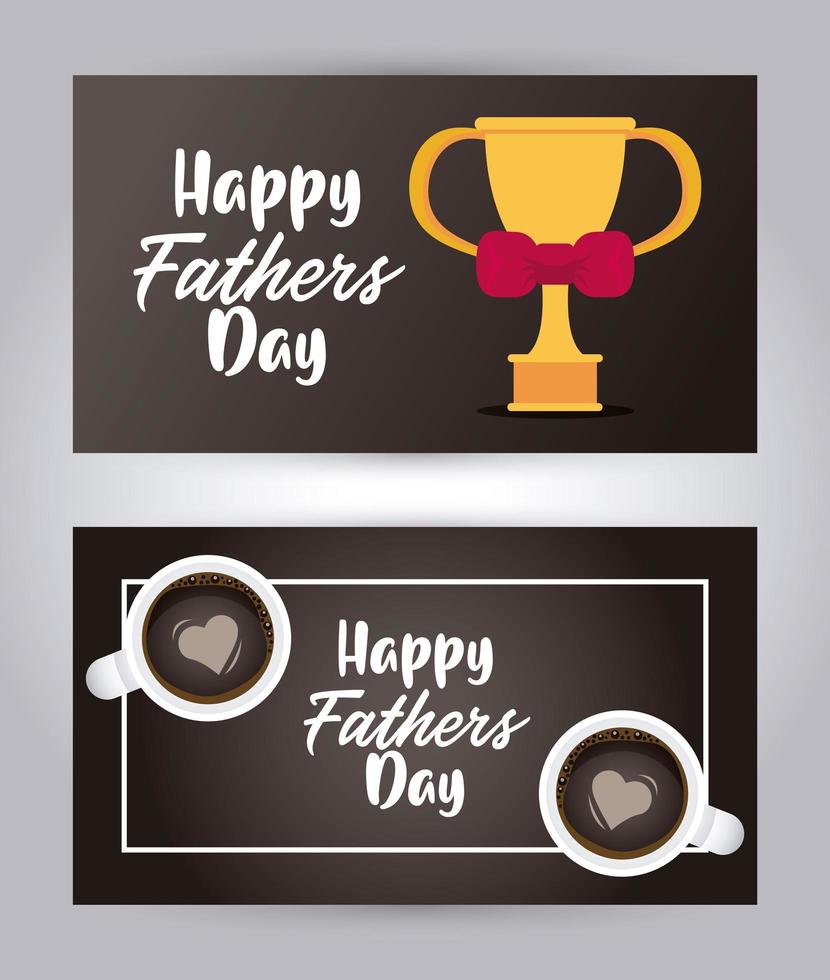 Happy Fathers Day Card mit Trophäenbecher vektor